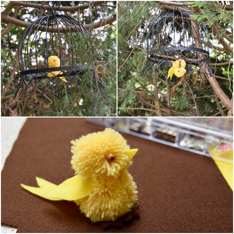 collage of craft canary birds